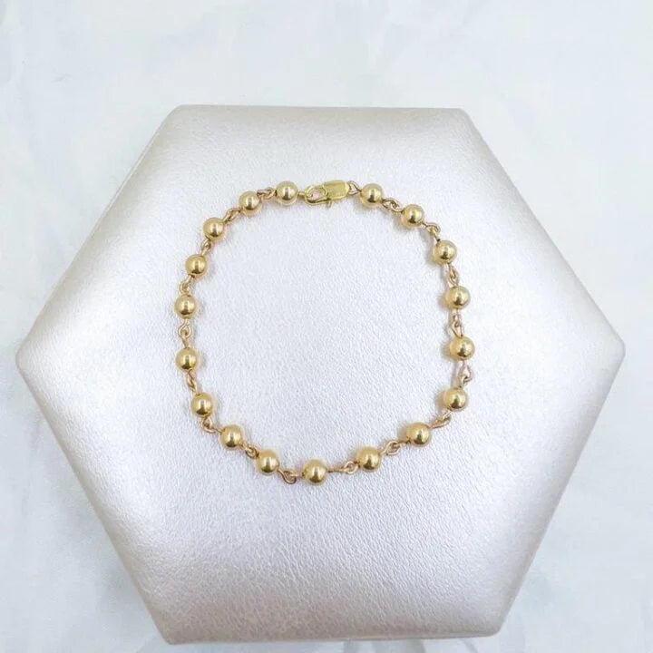 Tobillera Balin Dorada Oro Laminado 18k