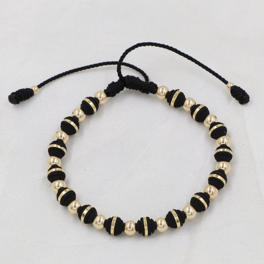 Brazalete Con Neopreno Anillados Oro Laminado 18k