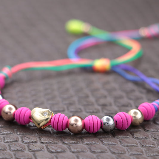 Brazalete Tres Oros Con Herraje Corazon Oro Laminado 18k