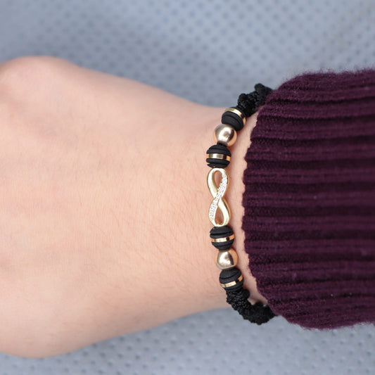 Brazalete Con Herraje Infinito Oro Laminado 18k