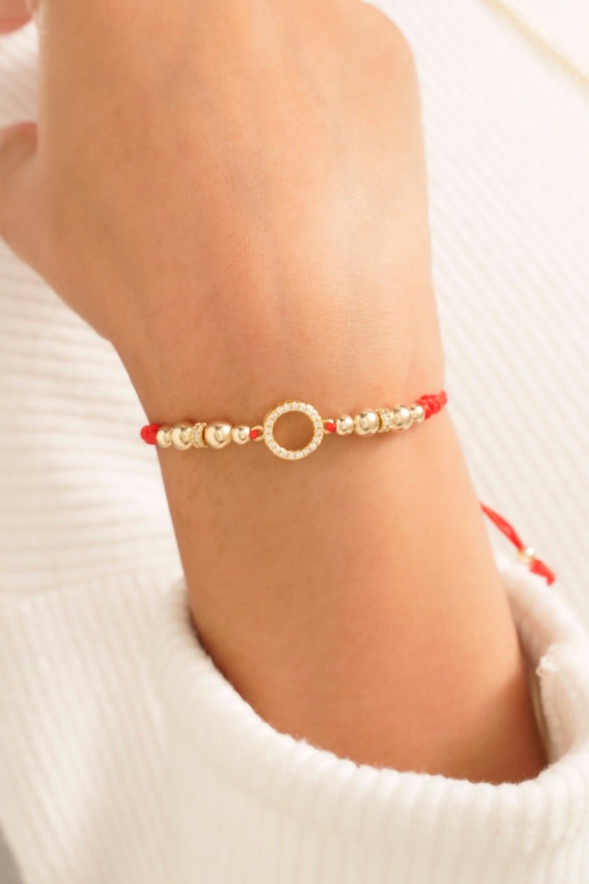 Brazalete Con Herraje Argolla Balín Oro Laminado 18k