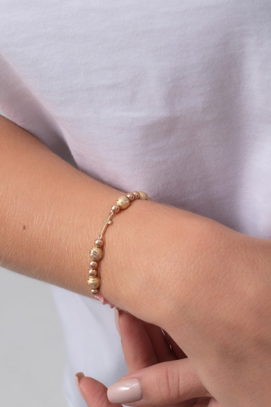 Brazalete Herraje Cruz Balín Oro Laminado 18k