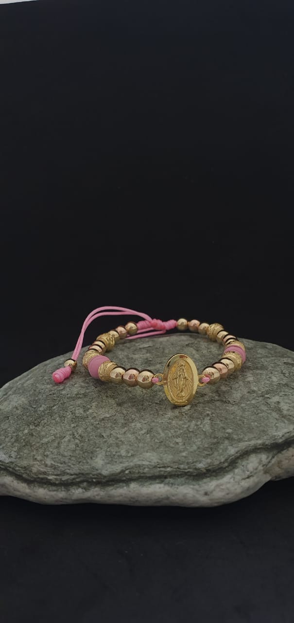 Brazalete Virgen Milagrosa Oro Laminado 18k