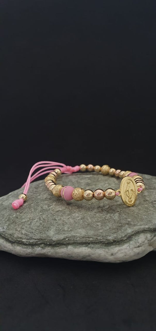 Brazalete Virgen Milagrosa Oro Laminado 18k