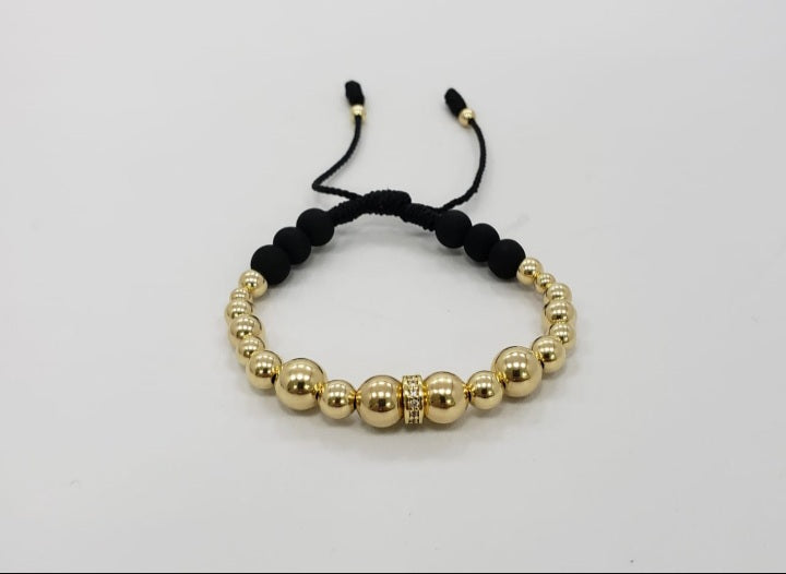 Brazalete Con Rondel Grande Oro Laminado 18k