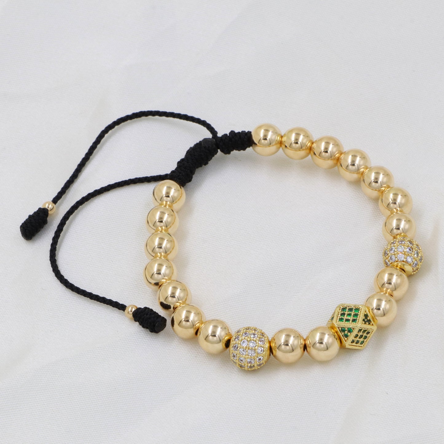 Brazalete Con Hexágono Oro Laminado 18k