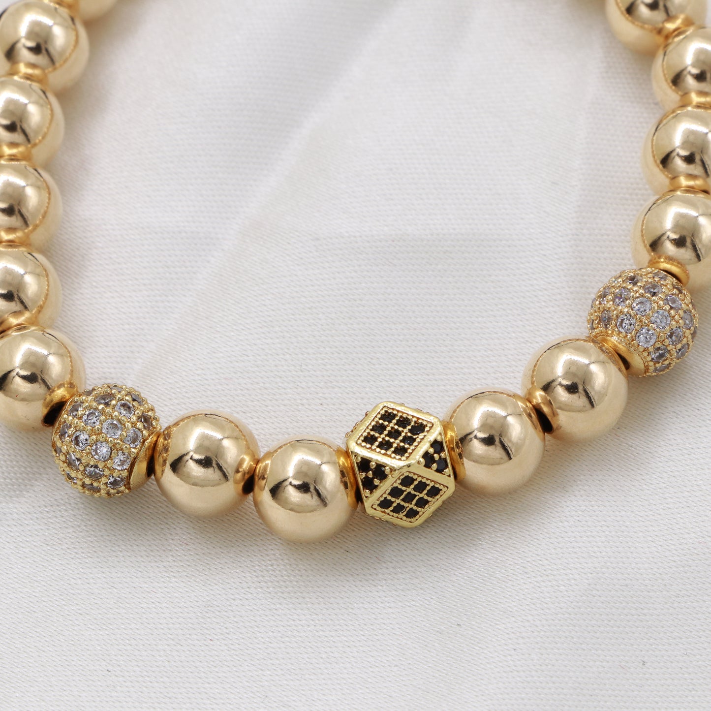 Brazalete Con Hexágono Oro Laminado 18k