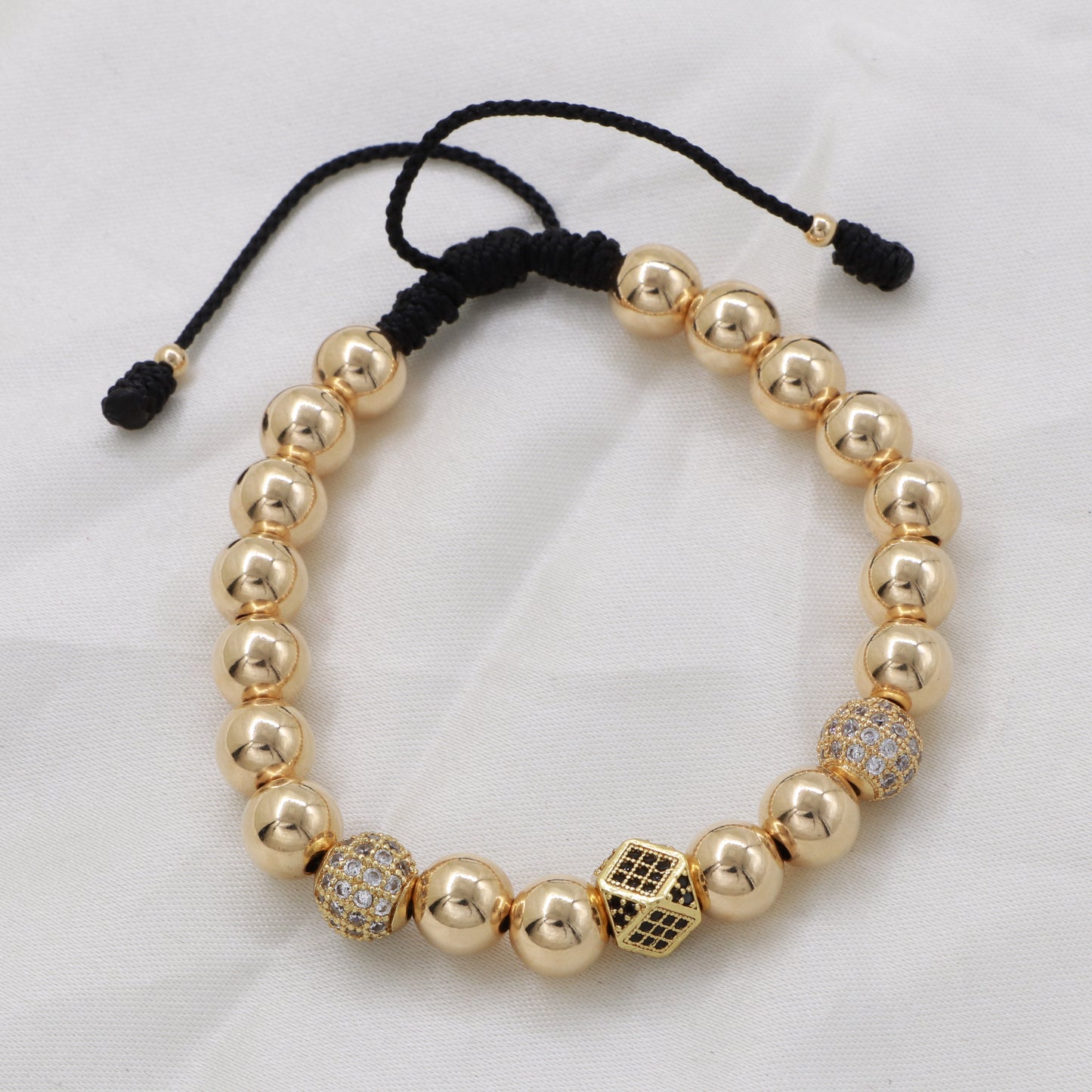 Brazalete Con Hexágono Oro Laminado 18k