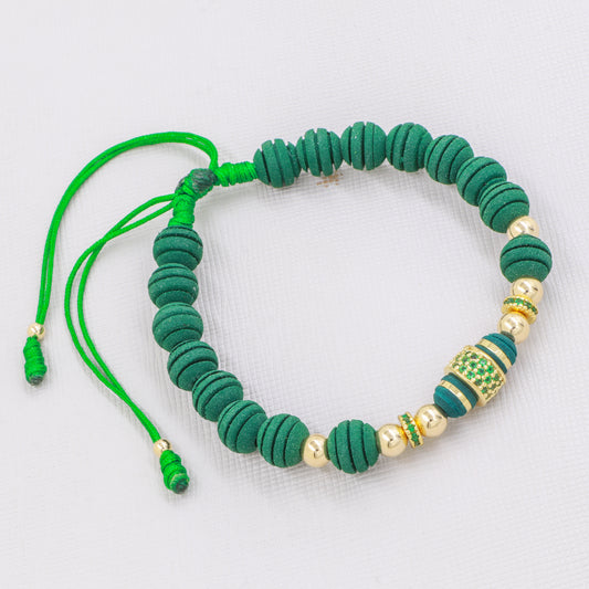 Brazalete Rondeles Circonias Oro Laminado 18K