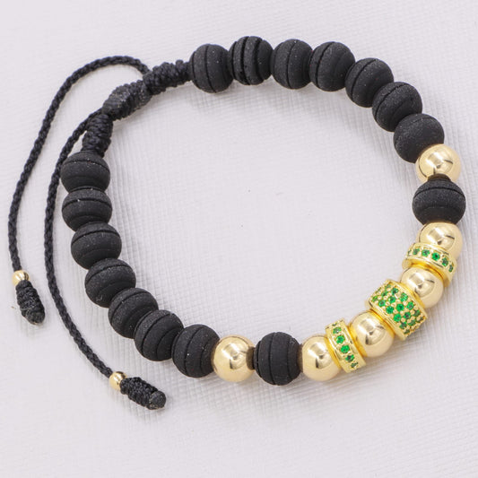 Brazalete Rondeles Grande Circonias Oro Laminado 18K