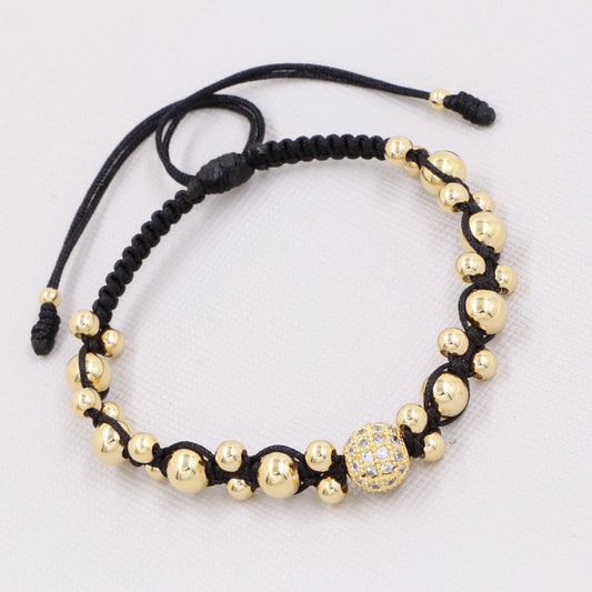 Brazalete Bola De Circonias Oro laminado 18K