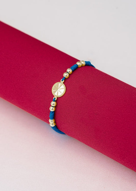 Brazalete Azul Rey Estrella Rim En Oro Laminado 18k