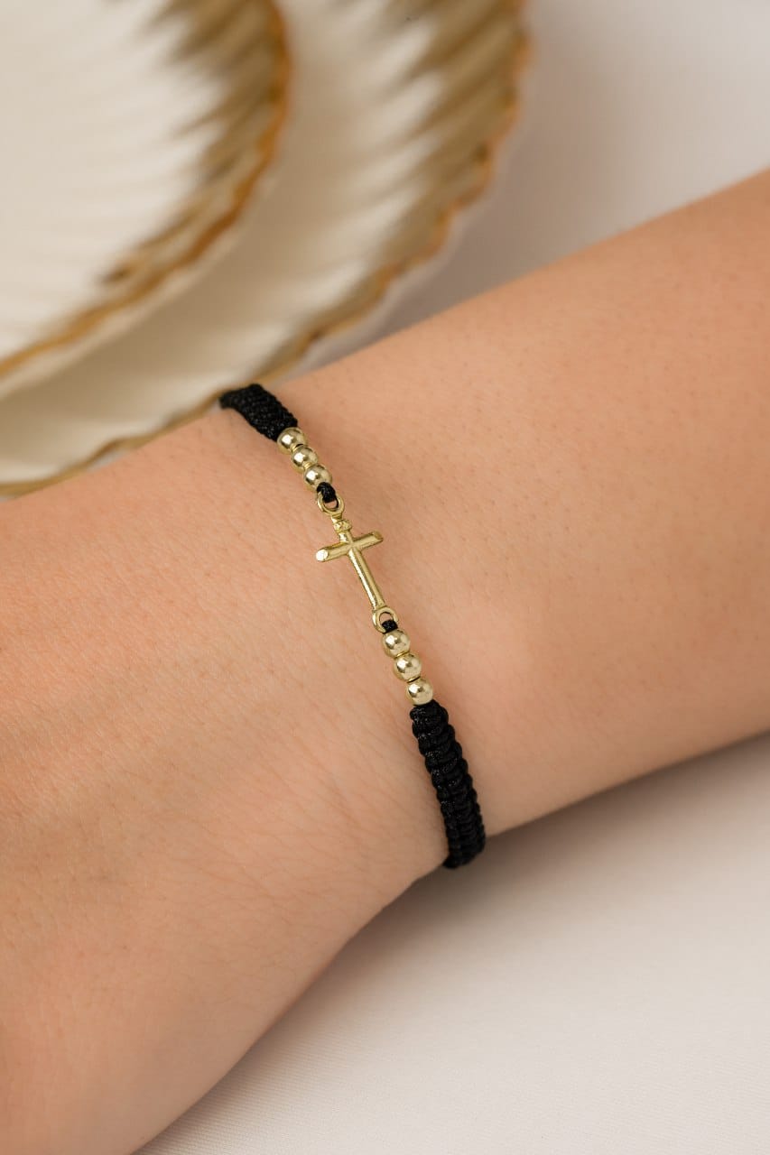 Brazalete Cruz Inri Oro Laminado 18k