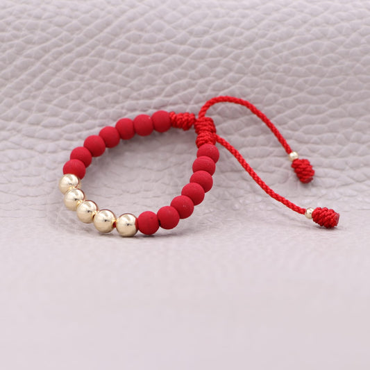 Brazalete Rojo Balín Oro Laminado 18K