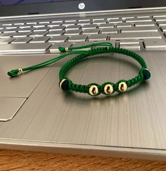 Brazalete Tejido Oro Laminado 18k