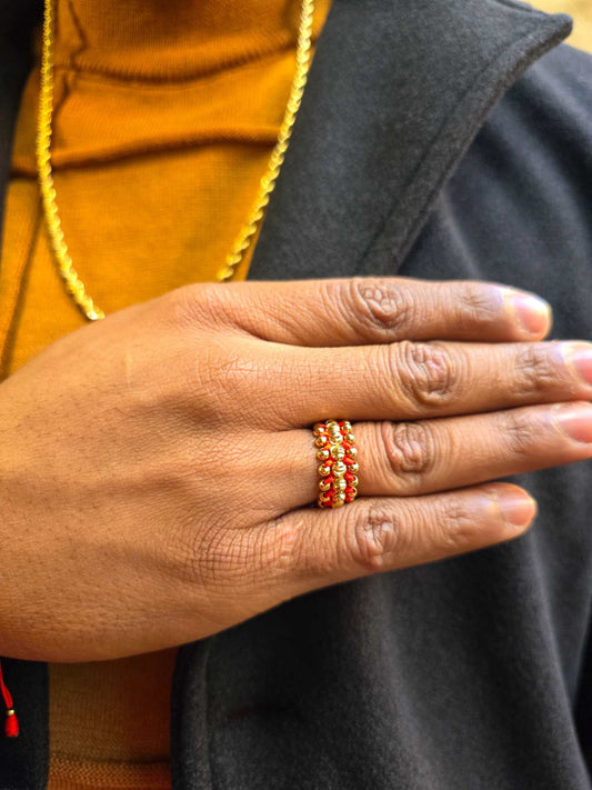 Anillo 3 carril Oro Laminado 18k