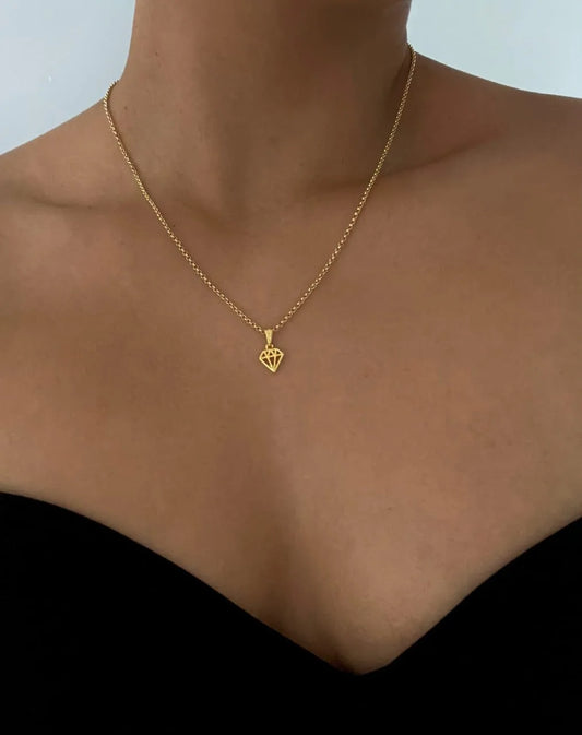 Colgante De Diamante Oro Laminado 18k