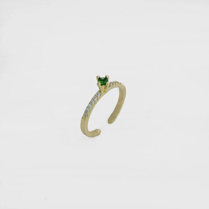 Anillo Promise Circonias Ajustable oro laminado 18k