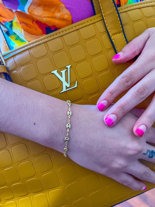 Pulsera Tejido Gucci Oro Laminado 18k