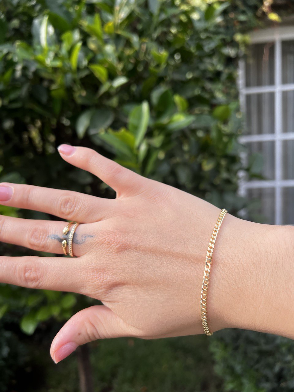 Pulsera Tejido Cubano-Semi Delgado Oro Laminado 18k