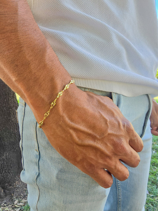 Pulsera Tejido Gucci Oro Laminado 18k