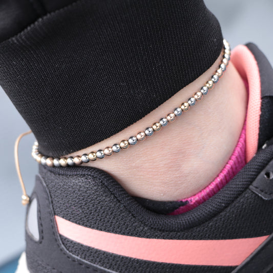 Tobillera Tres Oros Oro Laminado 18k