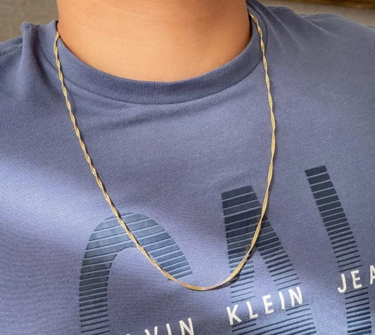 Cadena Tejido Singapur Delgada Oro Laminado 18k