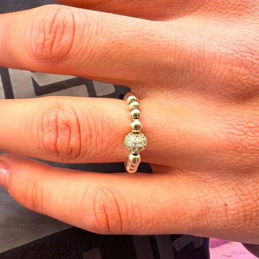 Anillo Bola De Fuego Balín Oro Laminado 18k