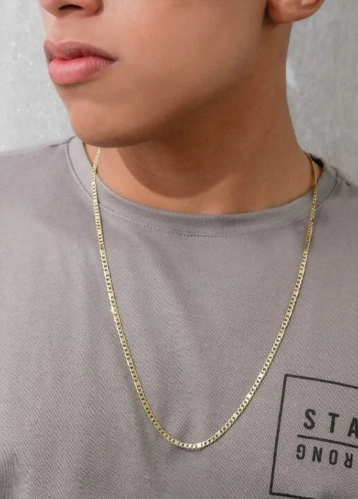 Cadena Tejido Escalera Cubana Oro Laminado 18k