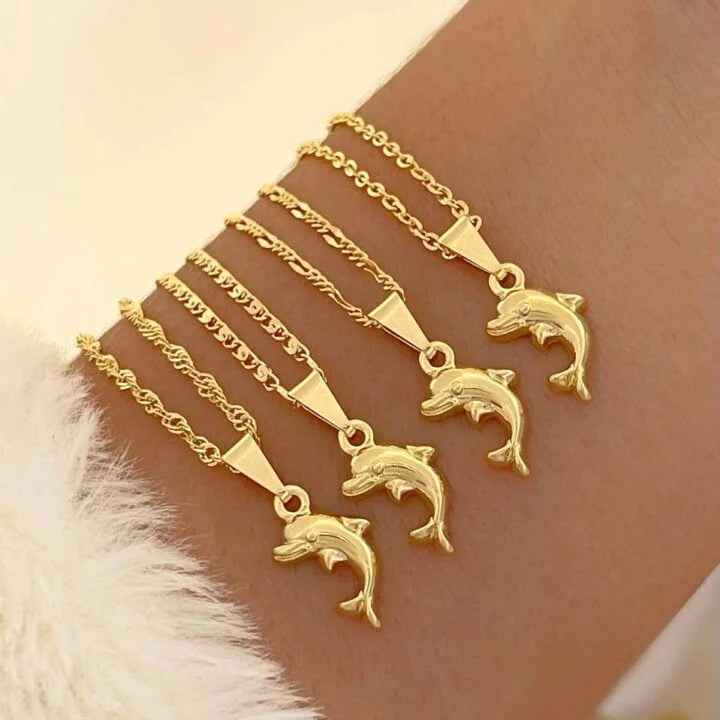 Colgante Delfín Oro Laminado 18k