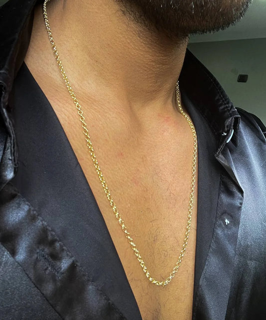 Cadena Tejido Rolo Oro Laminado 18k