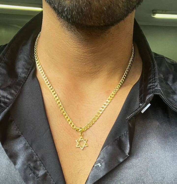 Colgante Estrella De David Oro Laminado 18k