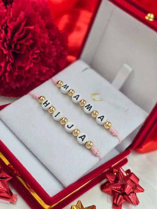 Brazaletes Mamá e Hija Balín Oro Laminado 18k