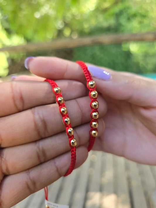 Pulseras De Protección Parejas Oro Laminado 18k