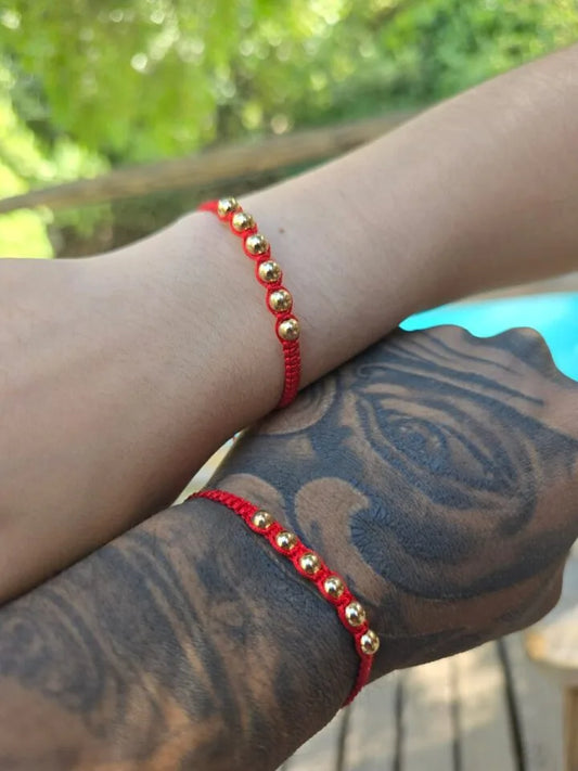 Pulseras De Protección Parejas Oro Laminado 18k