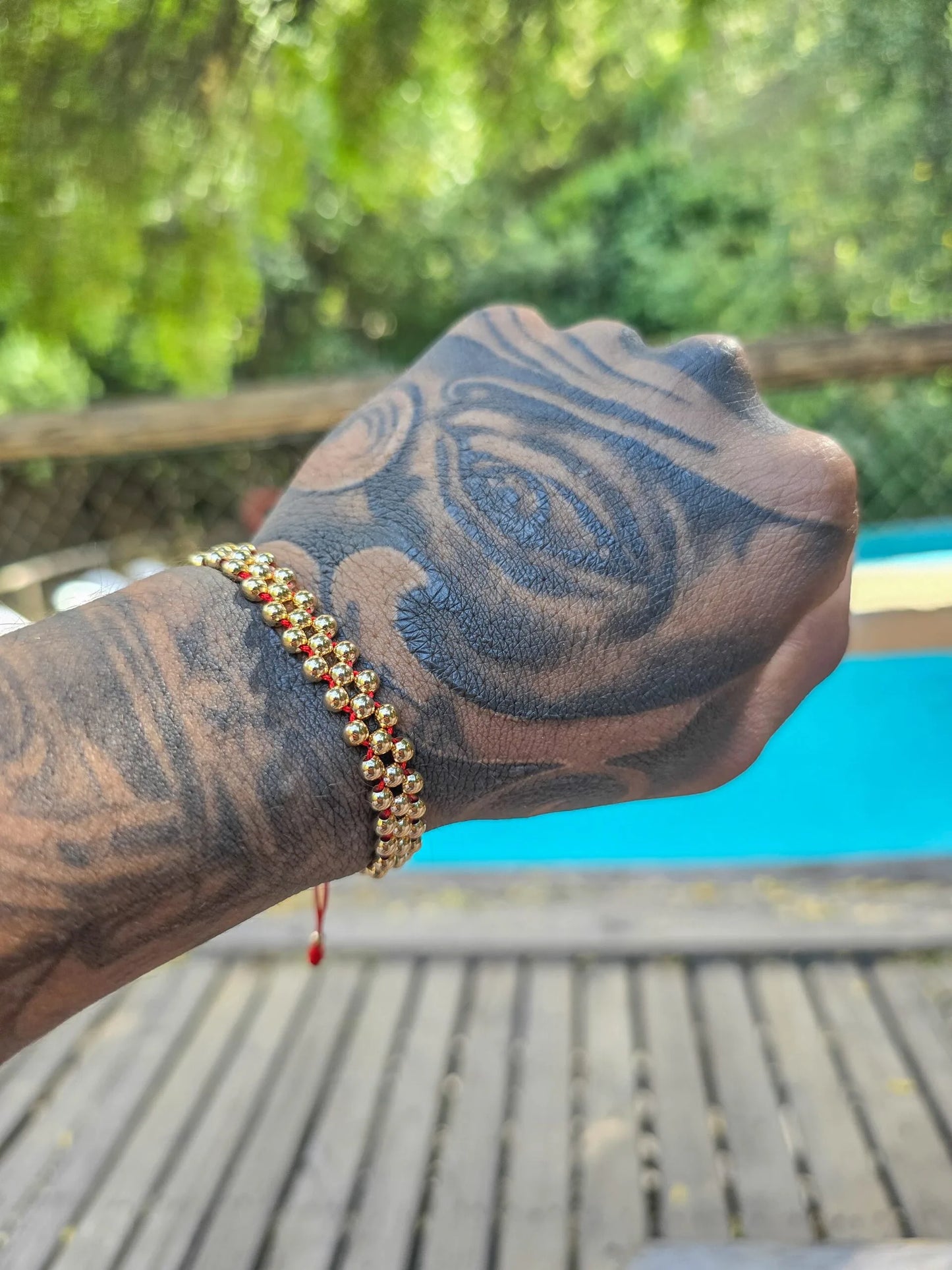 Brazalete Triple Carril Parejas Oro Laminado 18k