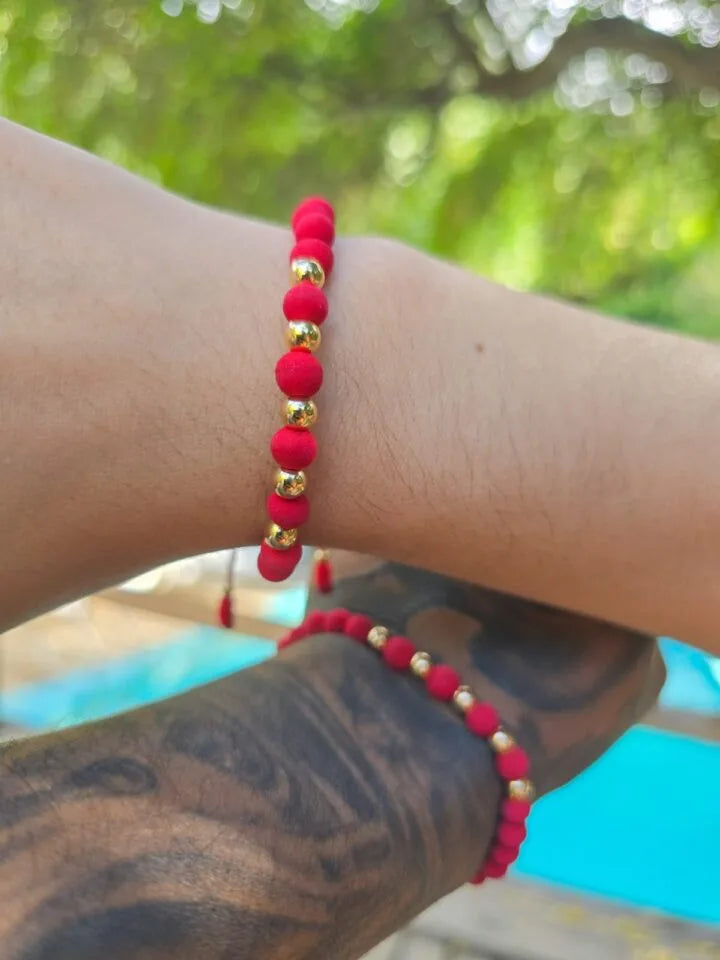 Brazalete Pareja Balín Oro Laminado 18k