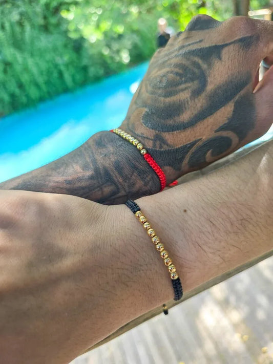 Promoción Brazaletes En Macramé Para Parejas Oro Laminado 18k