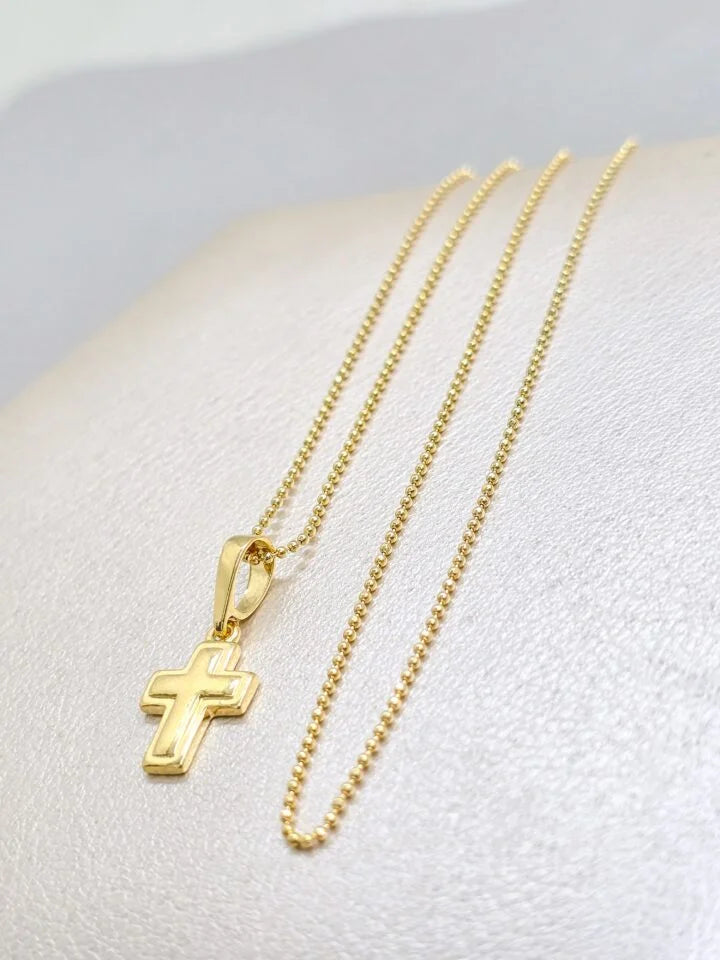 Colgante Cruz Superpuesta Oro Laminado 18k