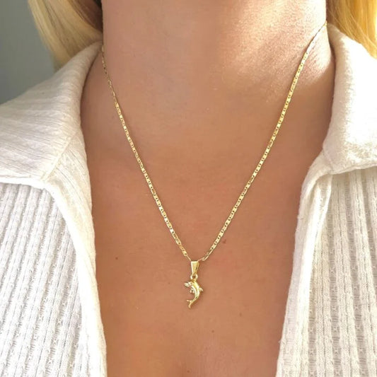 Colgante Delfín Oro Laminado 18k