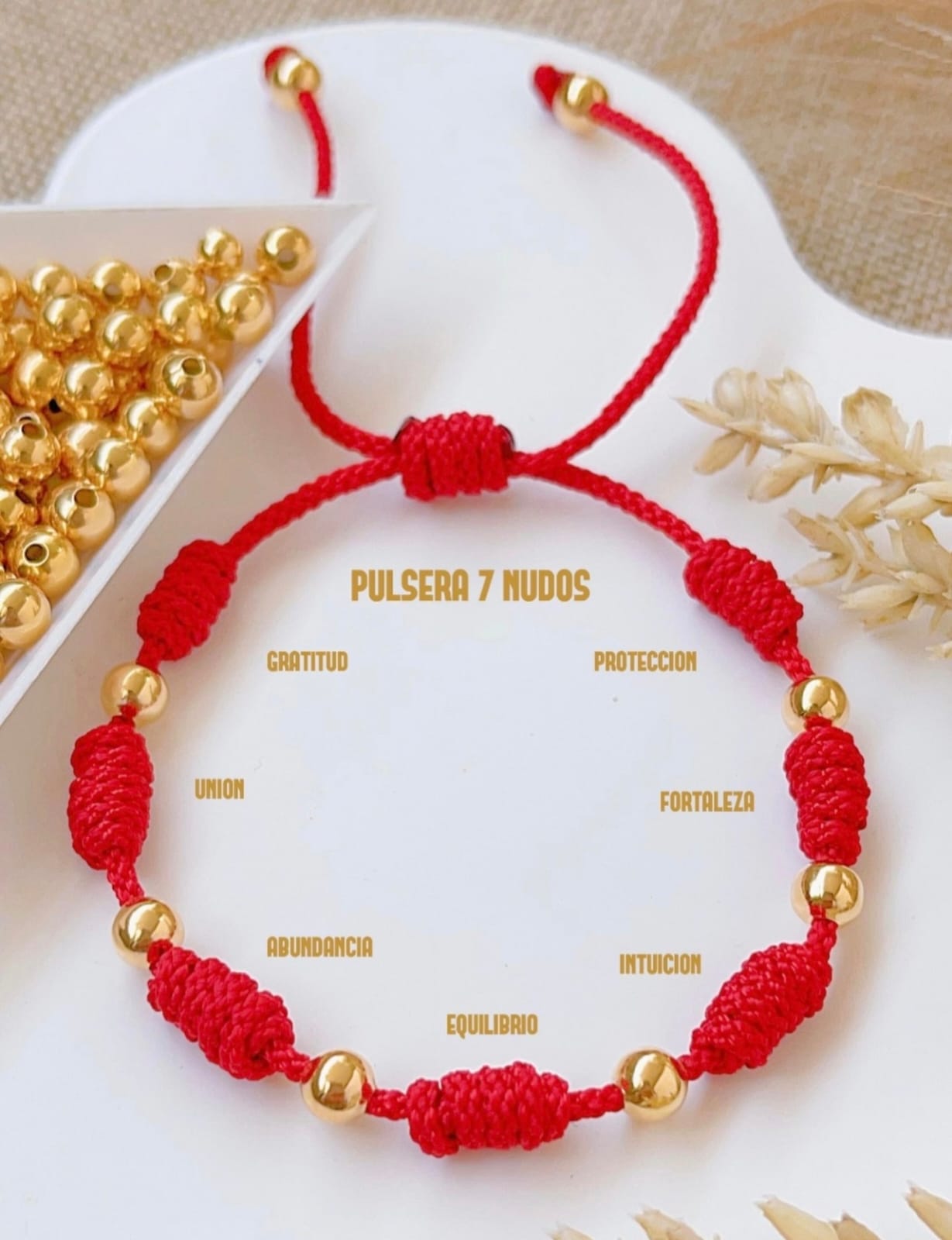 Brazalete de los 7 Nudos de Protección Oro Laminado 18k
