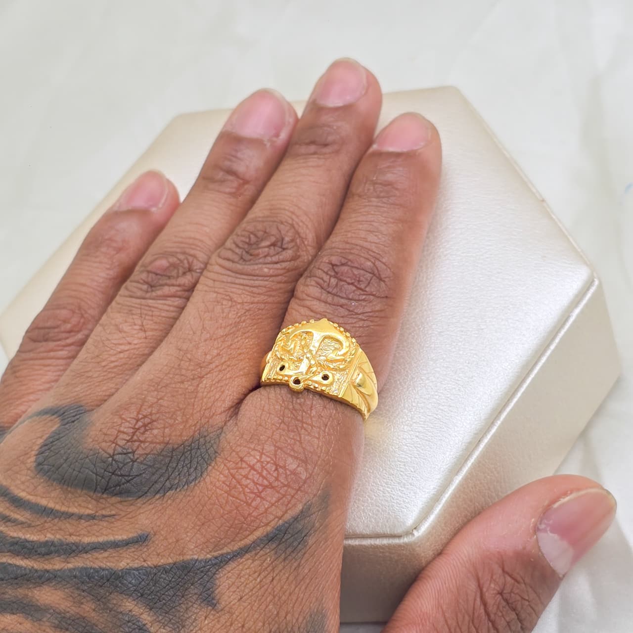 Anillo Ancla Oro Laminado 18K