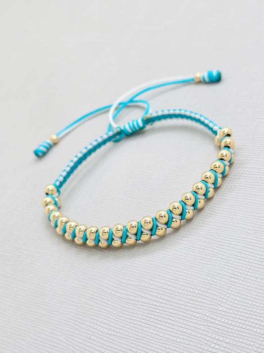 Brazalete Zig Zag Balín Oro Laminado 18k
