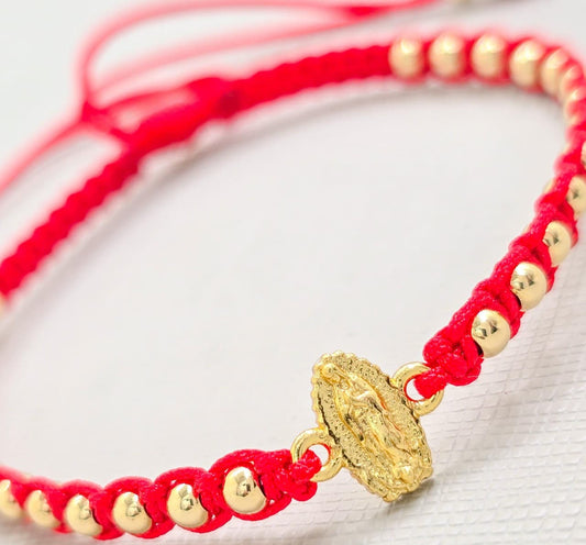 Brazalete Ajustable Herraje Virgen Oro Laminado 18k