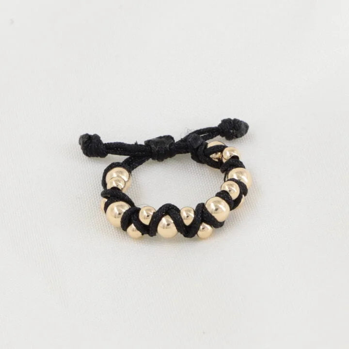 Anillo Plano Macramé Doble Cruzado Oro Laminado 18k