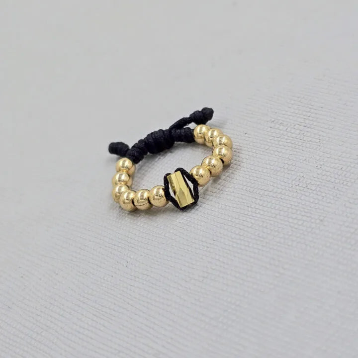 Anillo Dorado Con Balin Oro Laminado 18k