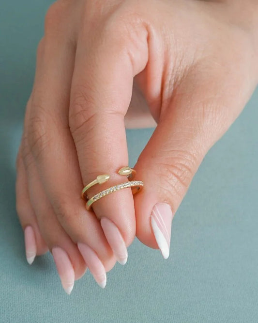 Anillo Pure Energy Ajustable Oro Laminado 18K