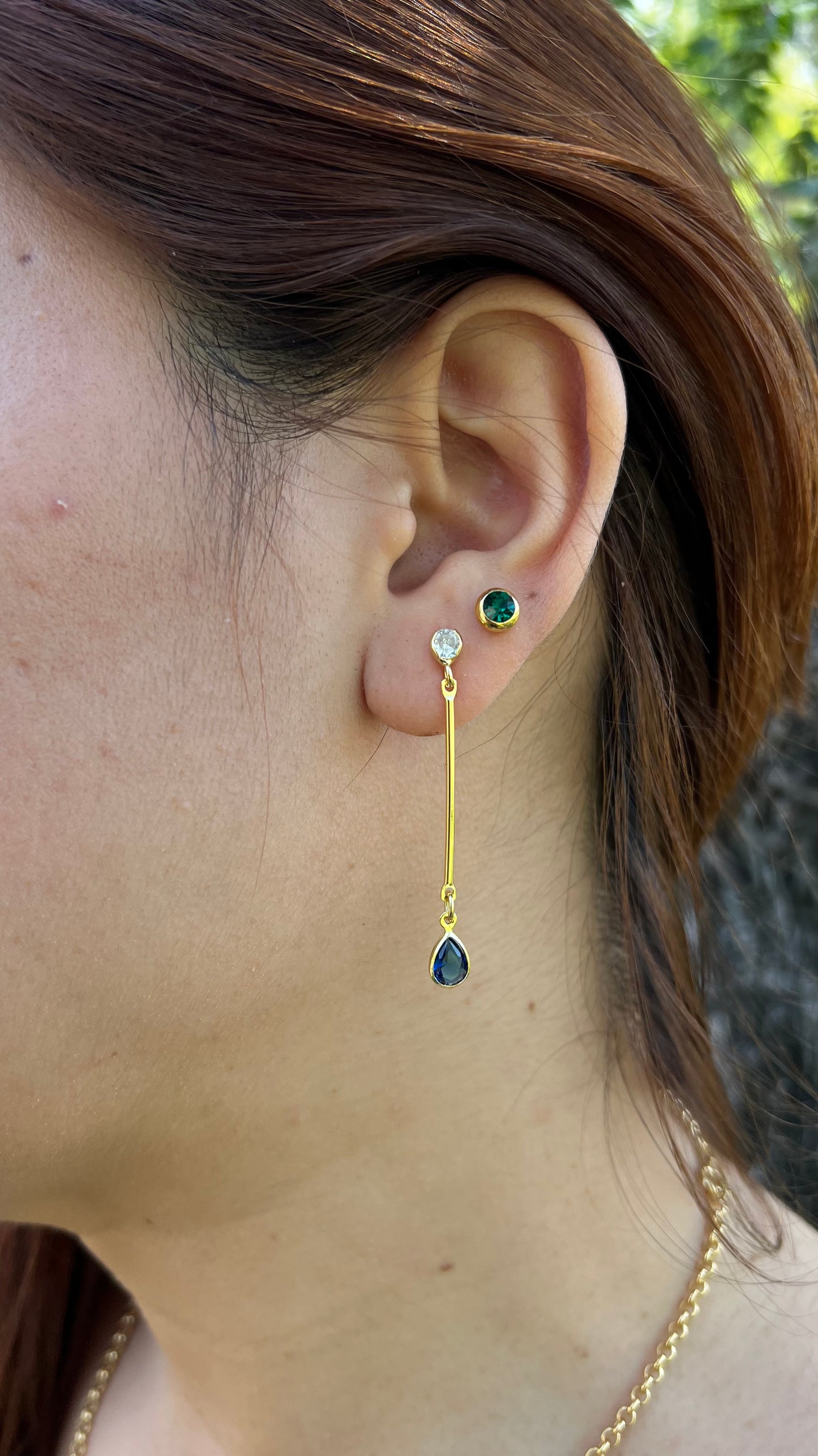 Aros Lisos Blue Oro Laminado 18k