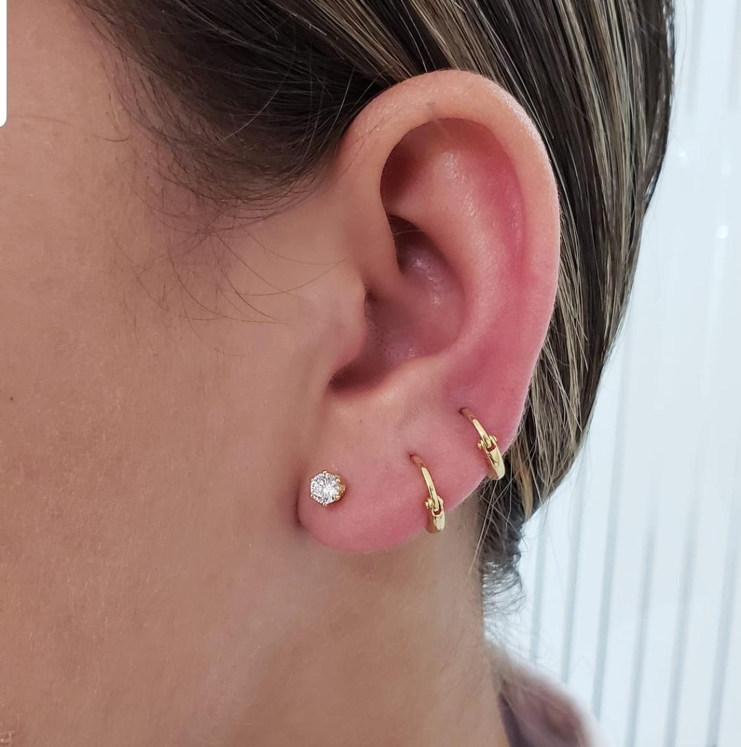 Arete Candongas Baby Oro Laminado 18k