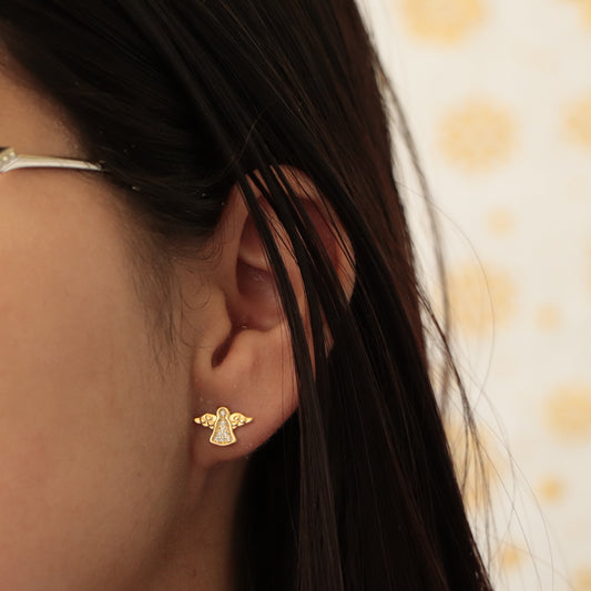 Arete Angelito Circonias Oro Laminado 18k